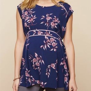 Beautiful ❤️ Motherhood Peplum Top L Navy Blue